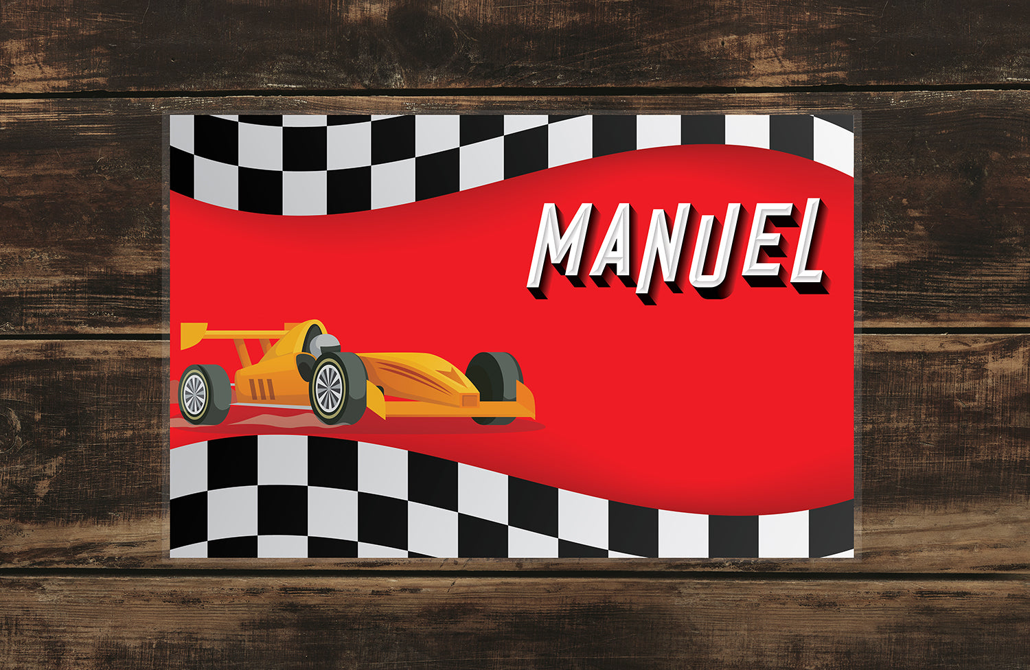 RACE CAR Personalized Placemat for Kids