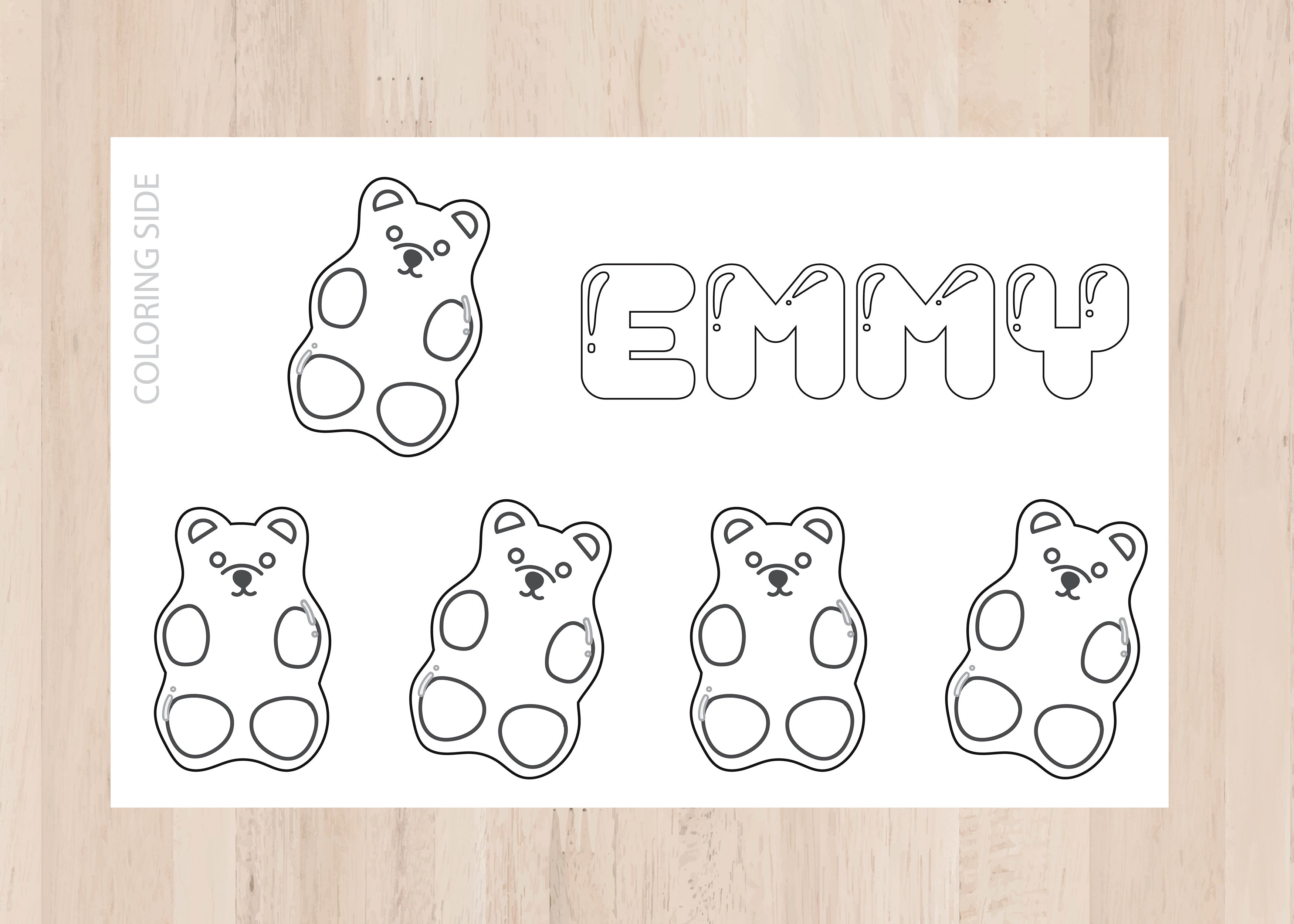 GUMMY BEARS Personalized Placemat for kids