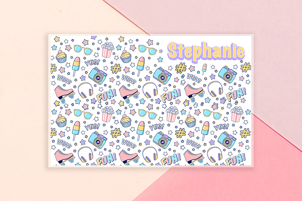 SKATES Personalized Placemat for Kids