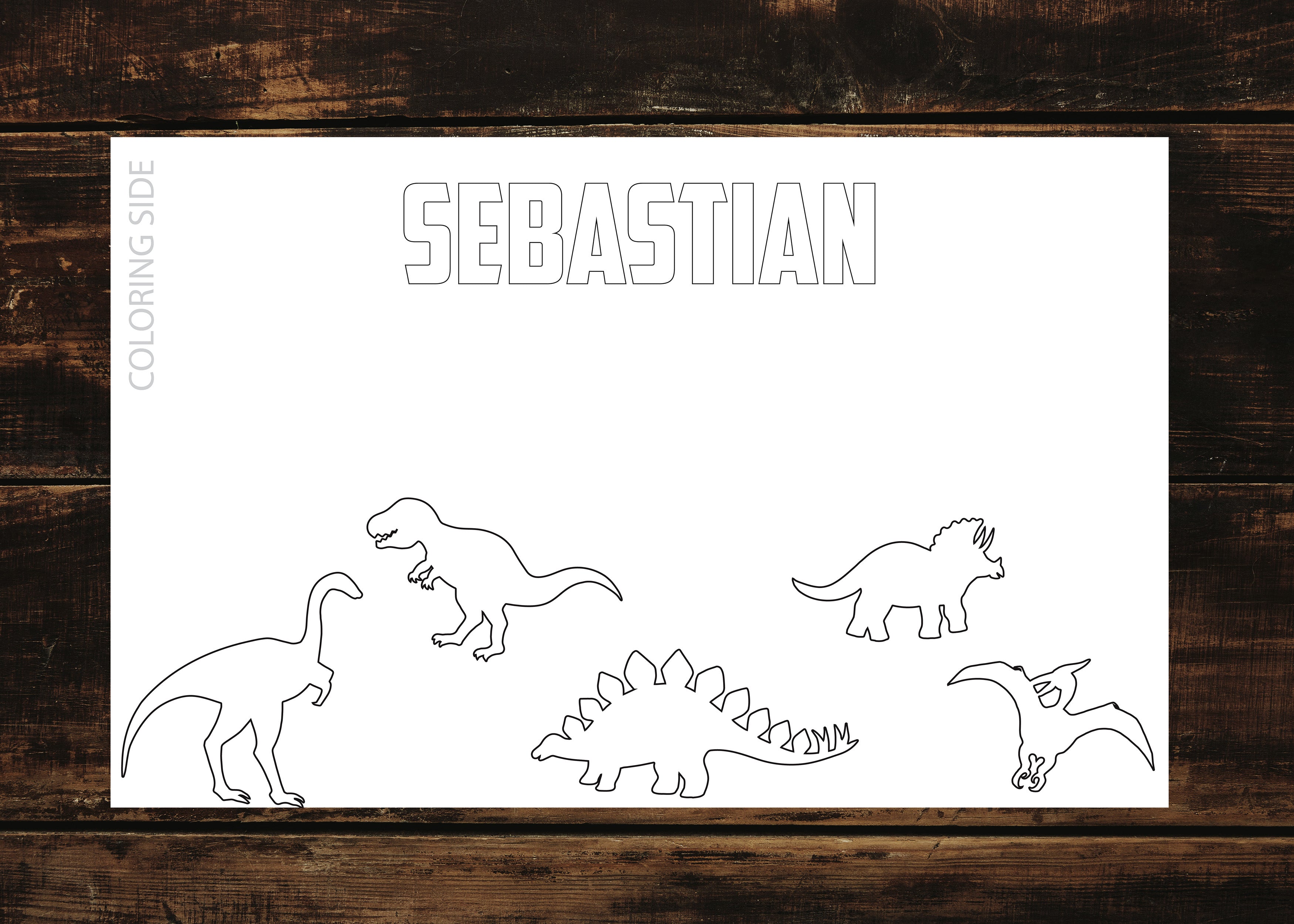 Dinosaurs Personalized table Placemat for kids