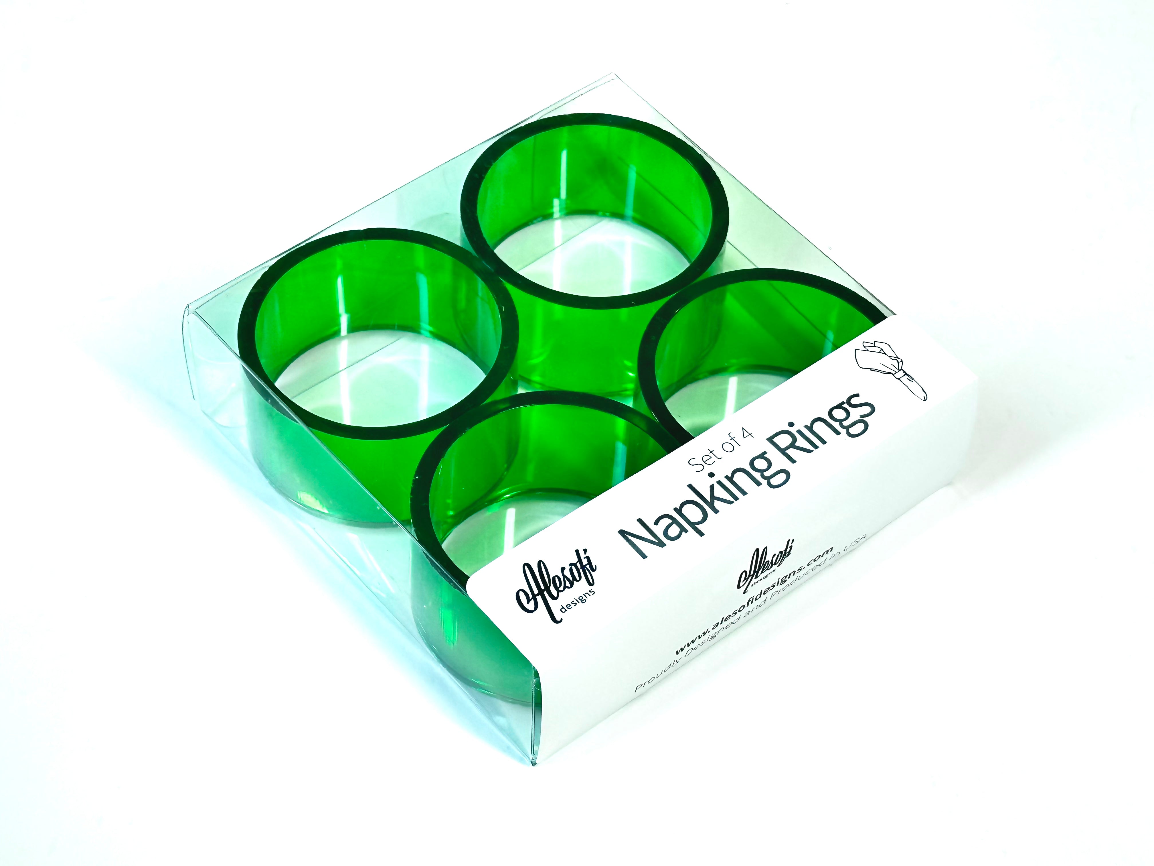 Green - Deluxe Napkin Rings set