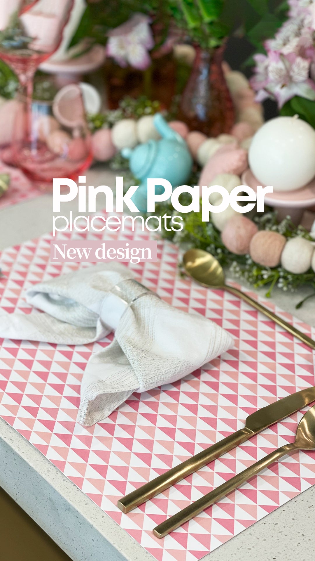 Pinky | Deluxe Paper Placemats set of 6 or 12