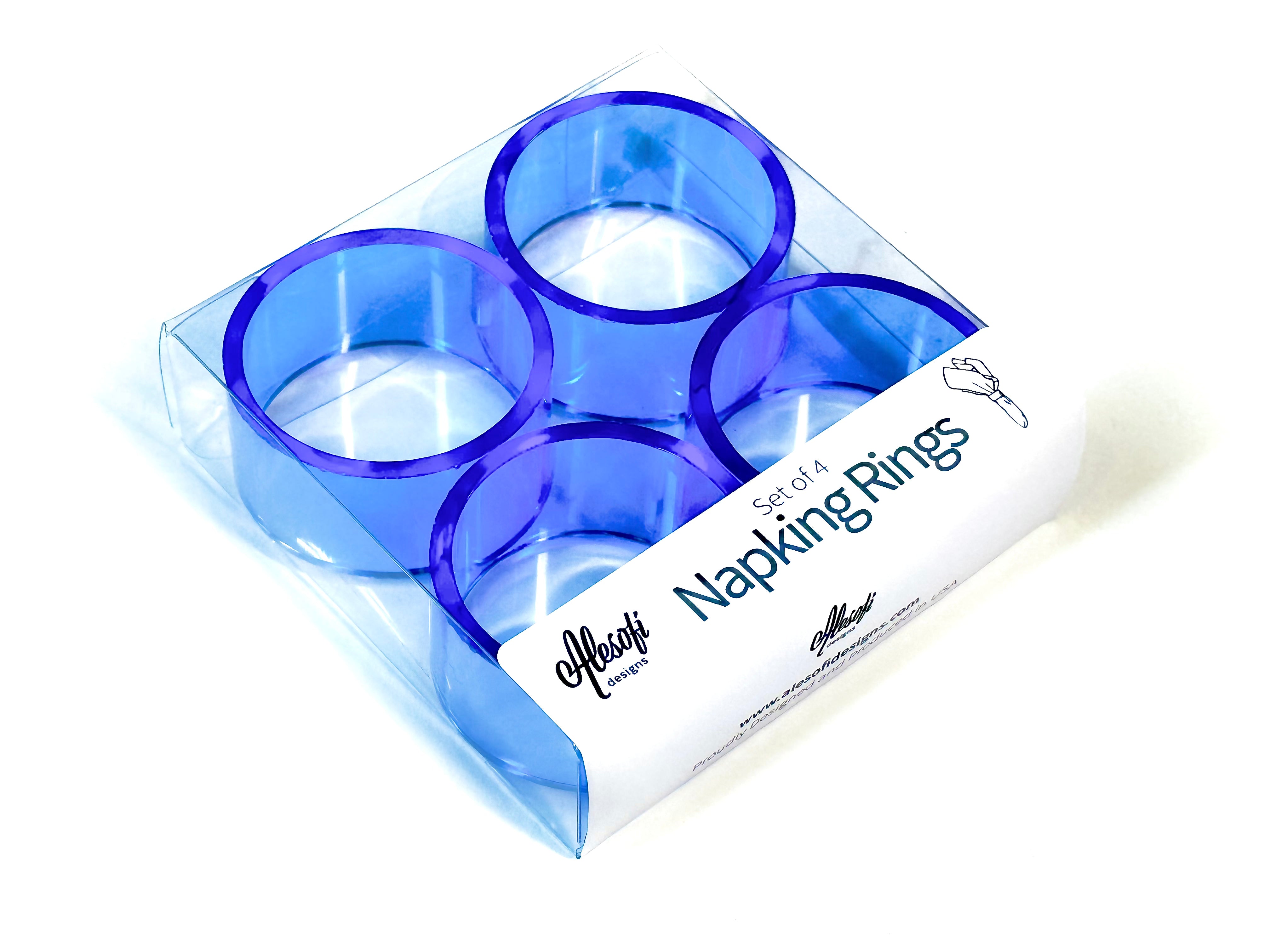 Blue - Deluxe Napkin Rings set