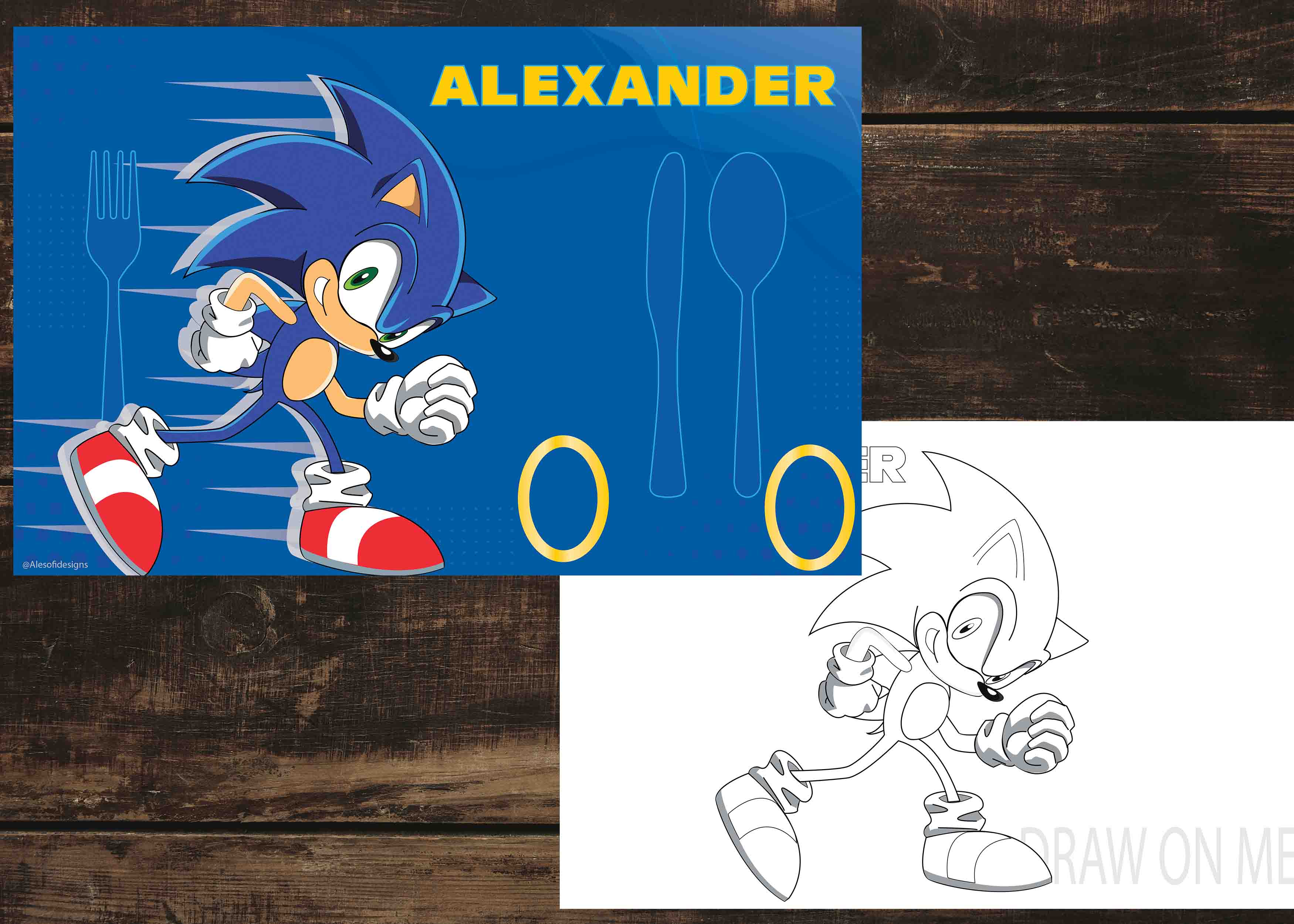 SONIC Personalized Placemat for Kids